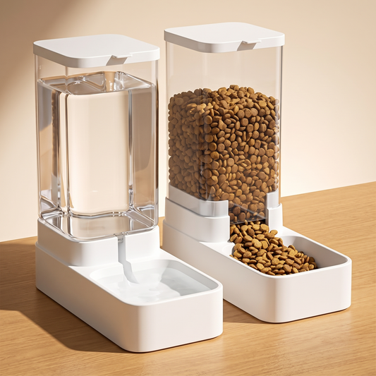 Automatic Pet Feeder and Water Dispenser Set - main hero shot