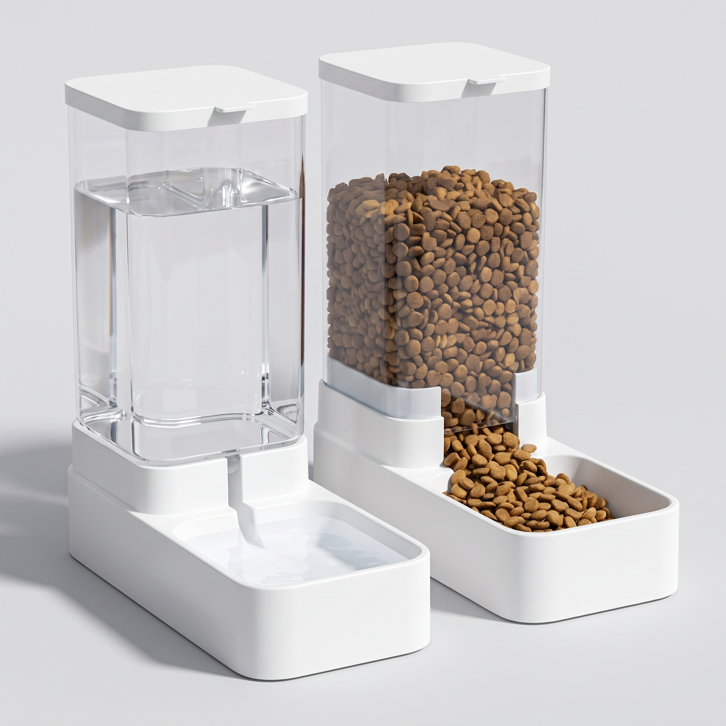 Automatic Pet Feeder and Water Dispenser Set - studio shot