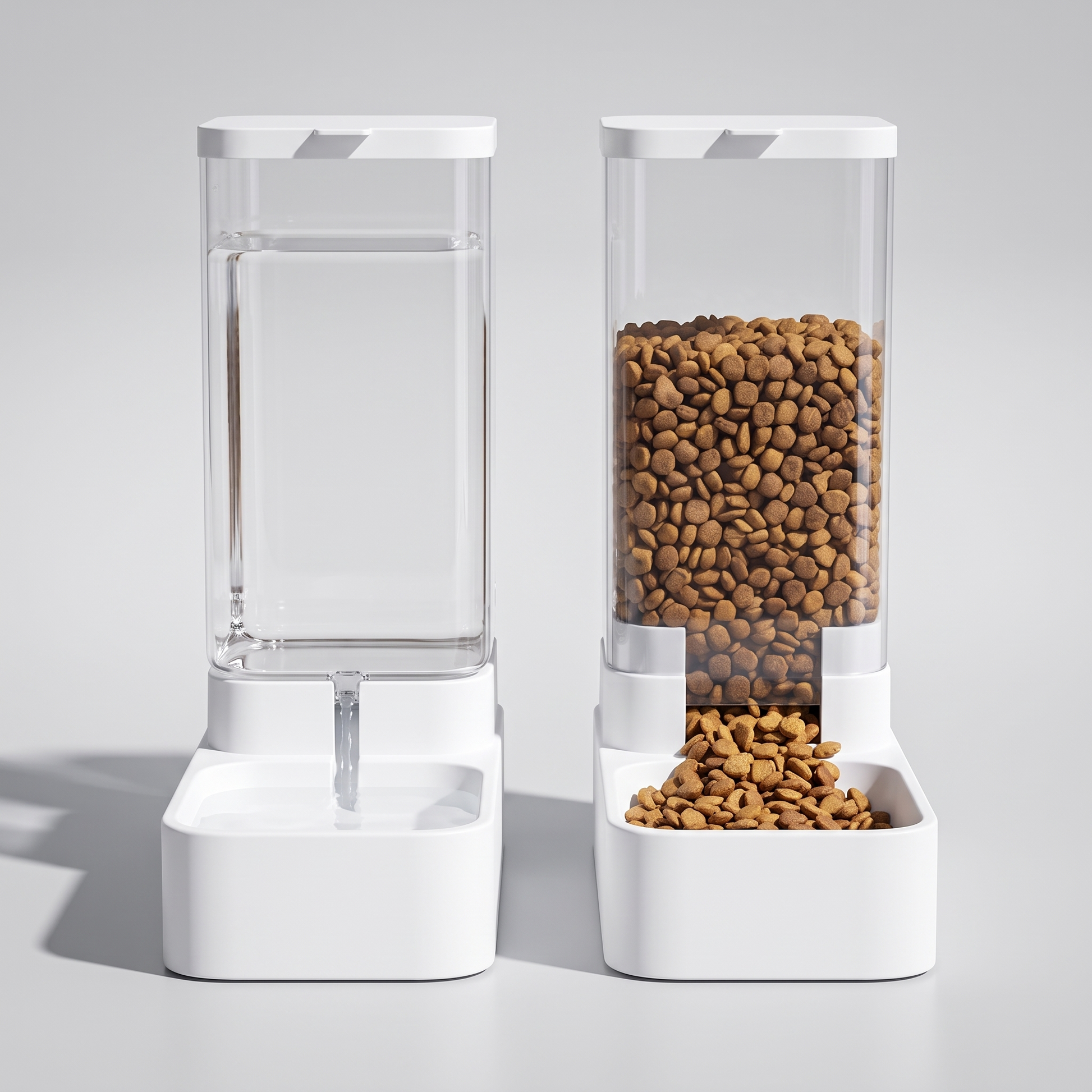 Automatic Pet Feeder and Water Dispenser Set - front view